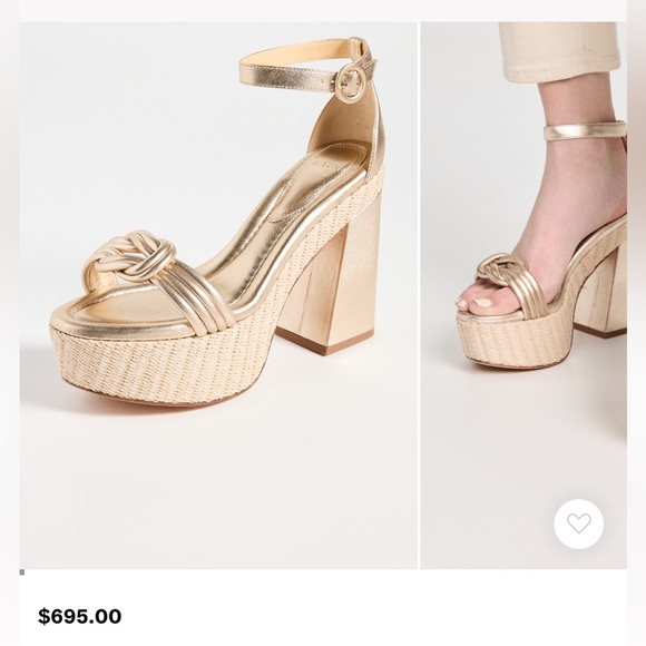 Gorgeous Gold Alexandre Birman chunky block heel shoes - Picture 1 of 9